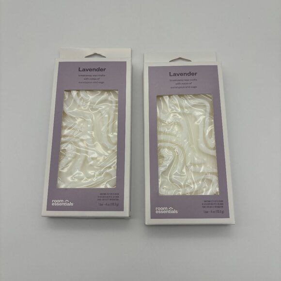 Room Essentials 4oz LAVENDER Wax Melts Bar Embossed Pattern, Eucalyptus Sage (2) - Picture 1 of 2
